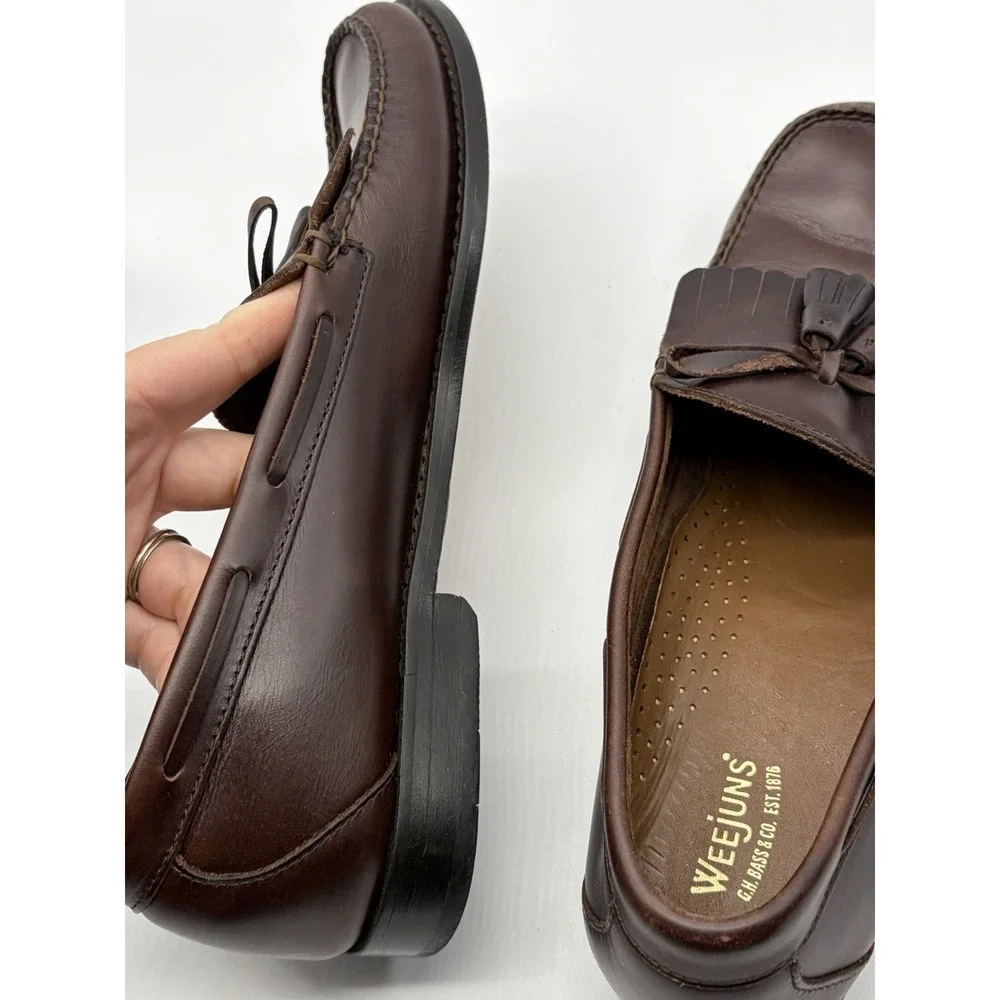 G.H. Bass Weejuns Loafers Men's Size 11.5 D Kiltie Tassel Brown Dress Shoe